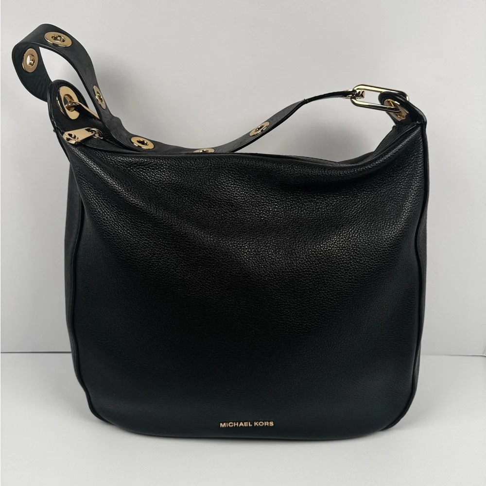 Michael Kors Raven Large Leather Shoulder Bag Black